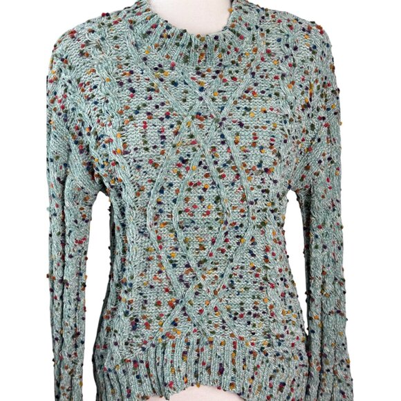 Altar'd State NWT $70 Mint Multi Speckled Knit Sweater Pullover Womens SM Boho - Picture 4 of 10